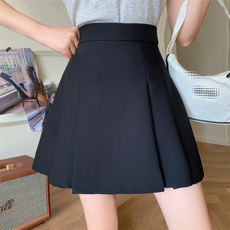 Half Pleated Mini Skirt (4 Colors)