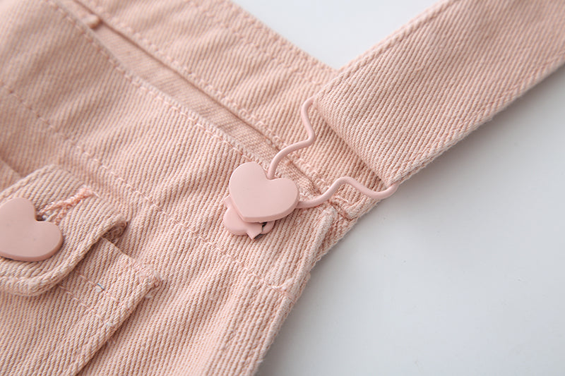 Sweet Heart Overalls (Pink)