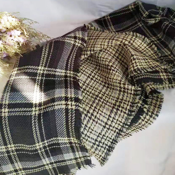 Double Checkered Plaid Scarf (3 Colors)
