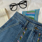 Retro Amethyst Floral Pocket Jeans (Medium Denim)