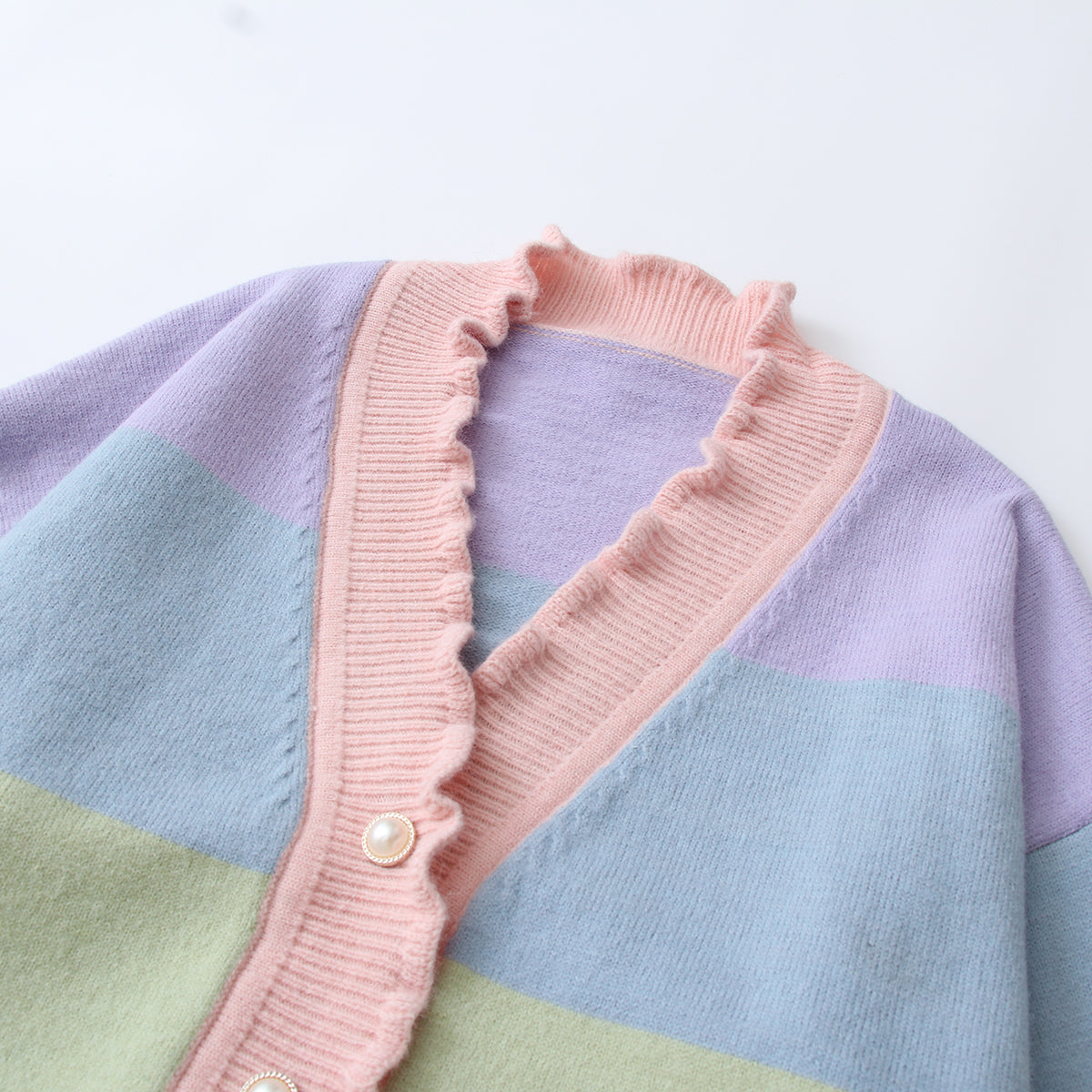 Pastel Stripe Cardigan (Rainbow)