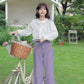 Embroidered Floral Pocket Jeans (Purple)