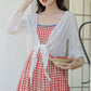 Daisy Chain Gingham Midi Dress (Red)