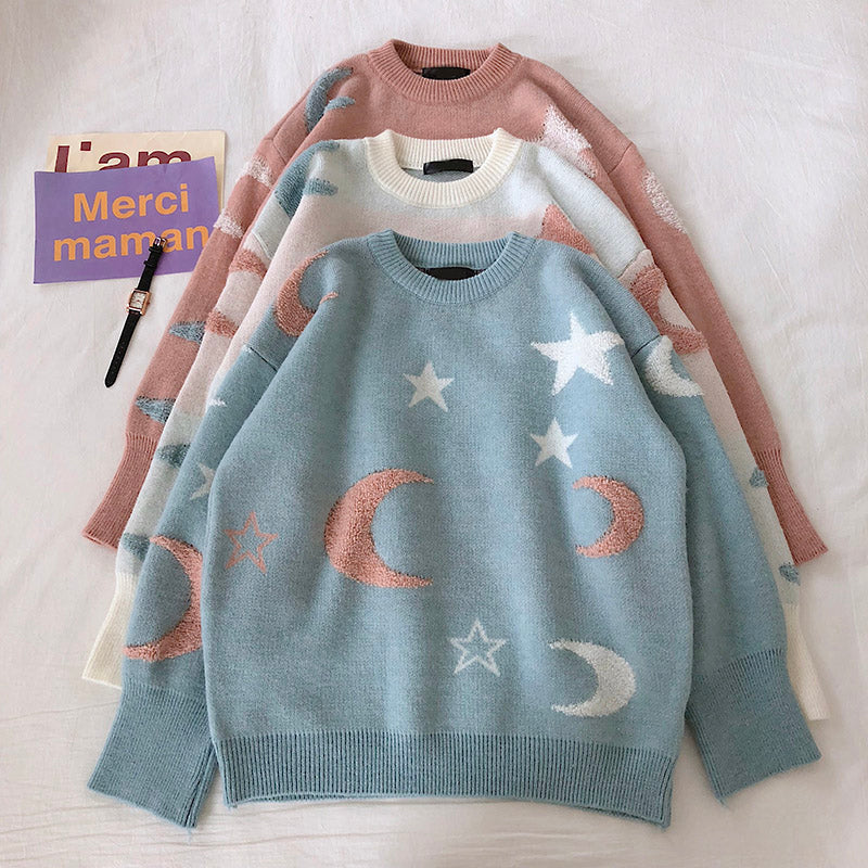 Moon and 2024 stars sweater