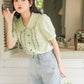 Flower Vines Embroidered Blouse (2 Colors)