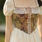 Rustic Floral Countryside Midi Dress (Cream)