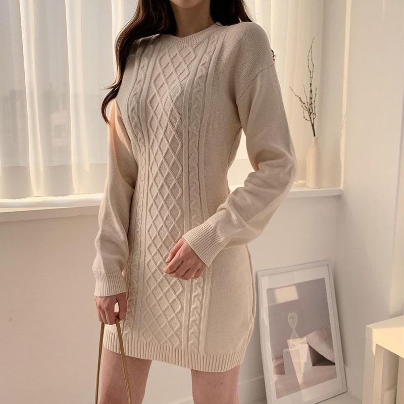 Ribbed Bodycon Mini Sweater Dress (2 Colors)