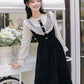 Lace High Neck Sweater Dress (Black)