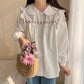 Daisy Chain Embroidered Button Up Shirt (White)