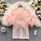 Frilly Rose Sleeve Button Up Shirt (5 Colors)