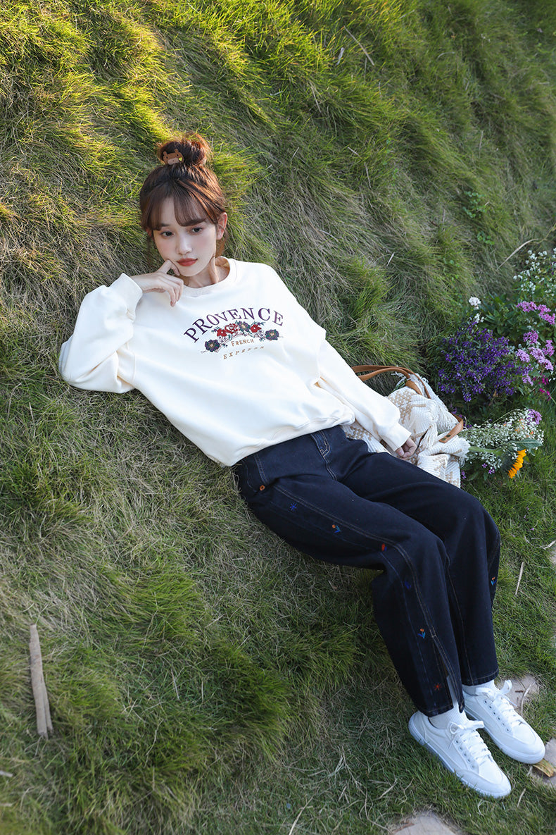 Provence Floral Sweatshirt (Cream)