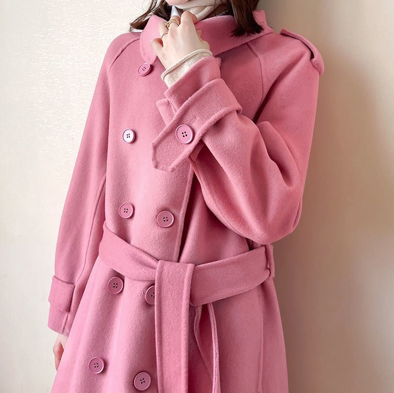 Double Breasted Wool Coat (4 Colors)