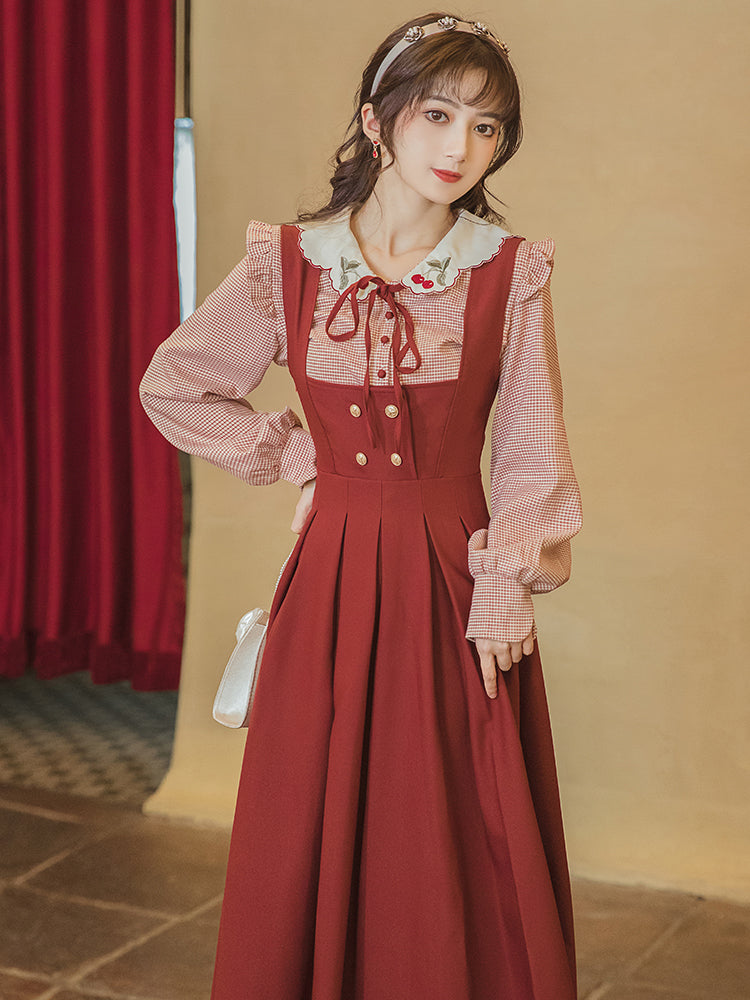Cherry Picking Blouse & Dress (Red)