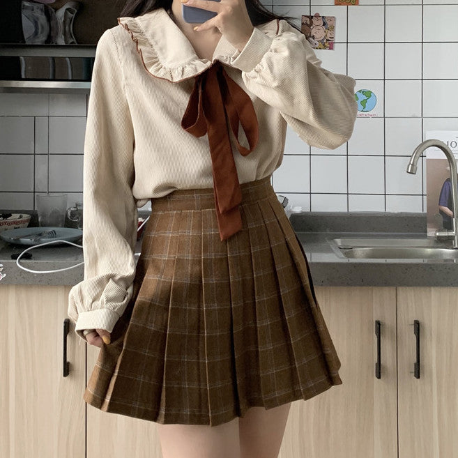 Skirt with best sale collared shirt