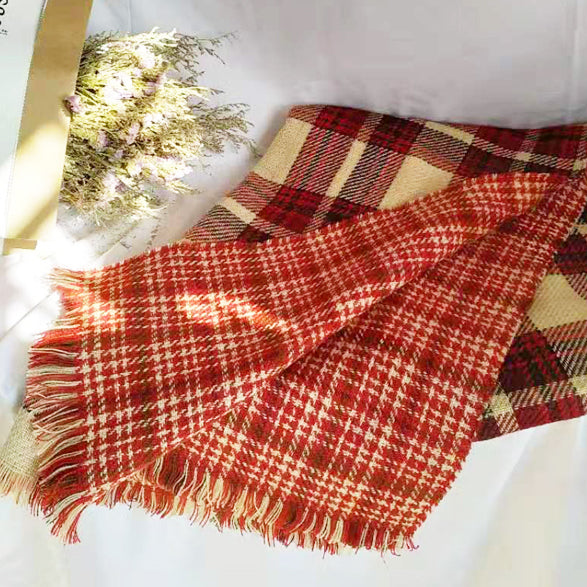 Double Checkered Plaid Scarf (3 Colors)