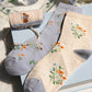 Garden Picnic Sock Set (Cream/Blue)