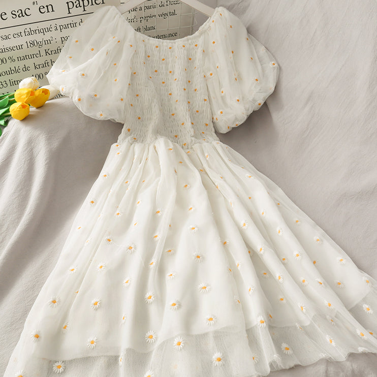 Puff Sleeve Daisy Dress (5 Colors)