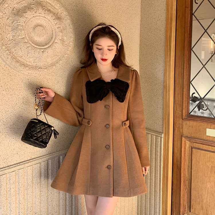 Sweet Bow Dress Coat (2 Colors)