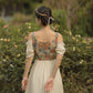 Rustic Floral Corset Twofer Dress (Cream)