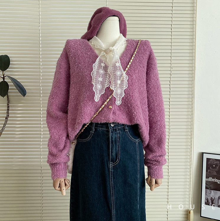 Boucle Knit Cardigan (6 Colors)