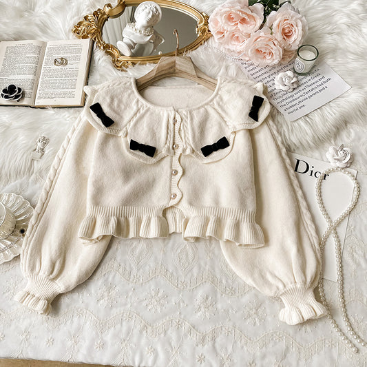 Sweet Bow Cropped Cardigan (2 Colors)