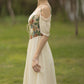 Rustic Floral Corset Twofer Dress (Cream)