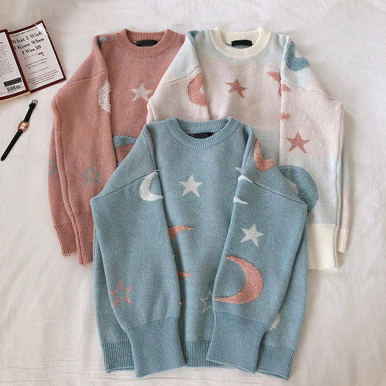 Moon & Star Sweater (3 Colors) – Megoosta Fashion