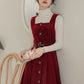 Button Up Corduroy Pinafore Dress (2 Colors)