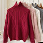 Cable Knit Turtleneck Sweater (5 Colors)
