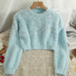 Cropped Fuzzy Sweater (8 Colors)