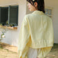 Wildflower Embroidered Cropped Jacket (Yellow)