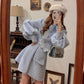 Scallop Tweed Jacket / Skirt (Blue)