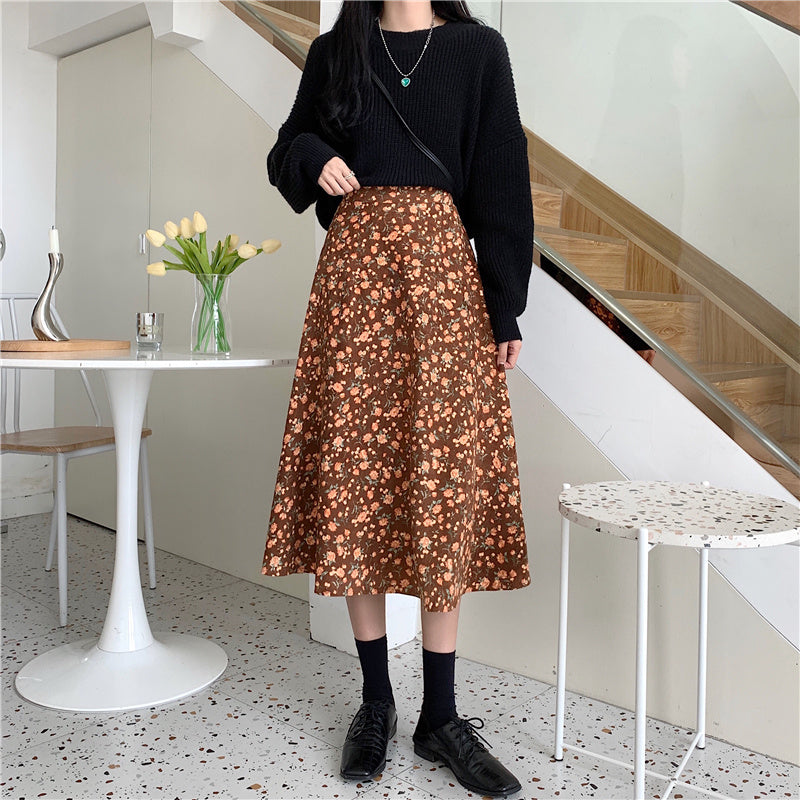 Fall Florals Midi Skirt (3 Colors)