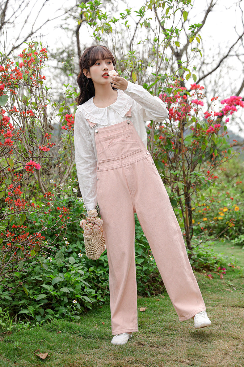 Spring Denim Overalls (Pink)