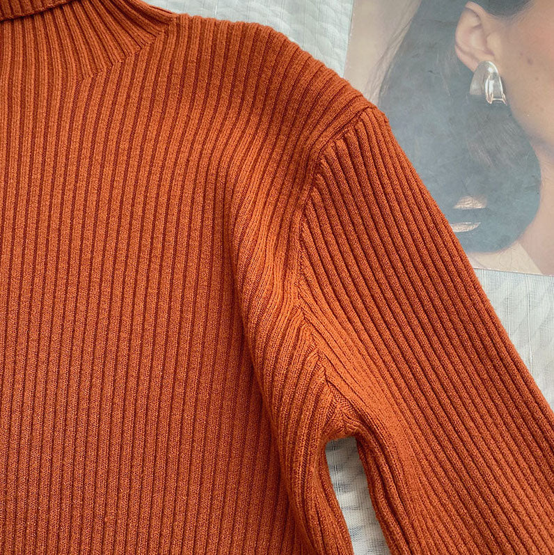 Chunky Ribbed Turtleneck Sweater (8 Colors)