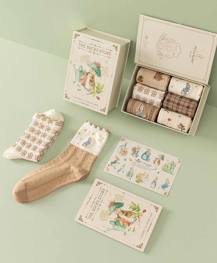 Peter Rabbit Socks Gift Box (Brown)
