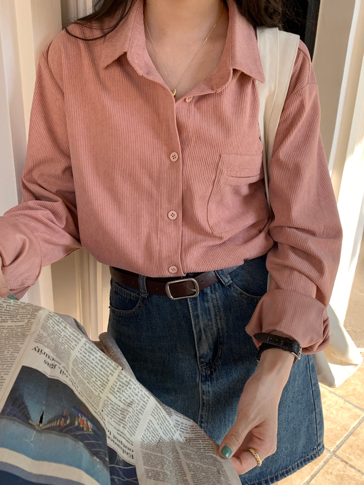 Corduroy Button Up Shirt (6 Colors)