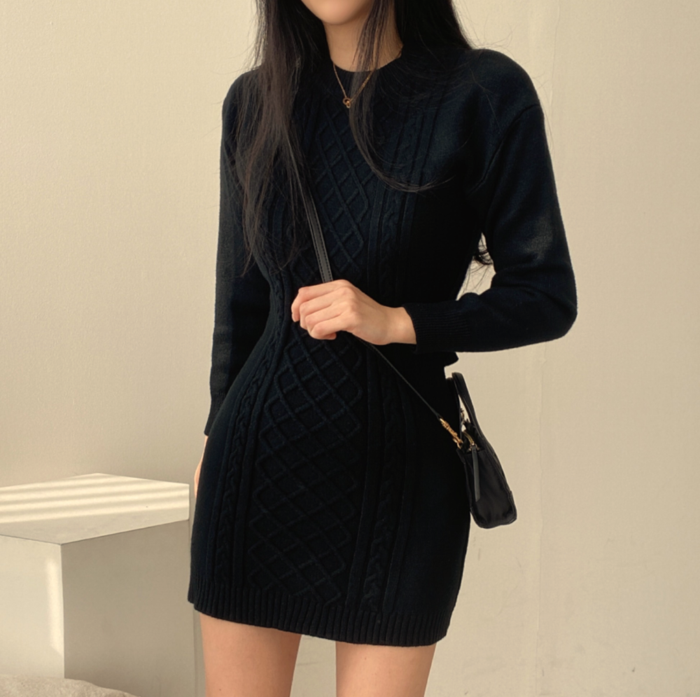 Ribbed Bodycon Mini Sweater Dress (2 Colors)