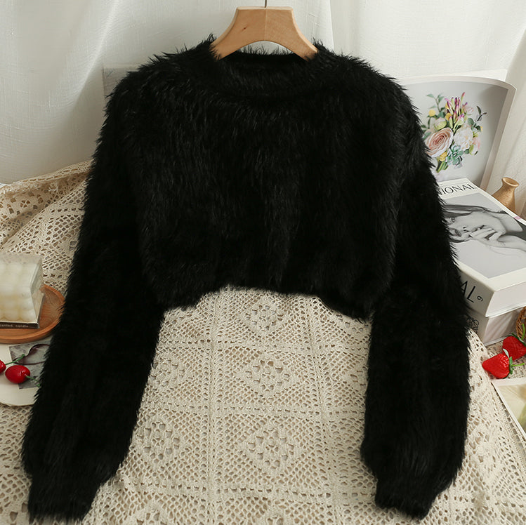 Cropped Fuzzy Sweater (8 Colors)