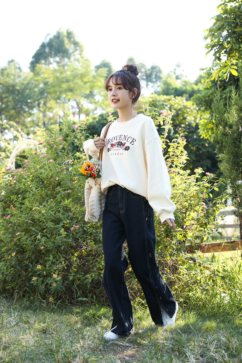 Provence Floral Sweatshirt (Cream)