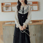 Lace High Neck Sweater Dress (Black)
