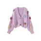Chunky Knit Daisy Cropped Cardigan (3 Colors)