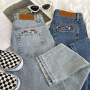 Mushroom Embroidered Mom Jeans (2 Colors) – Megoosta Fashion