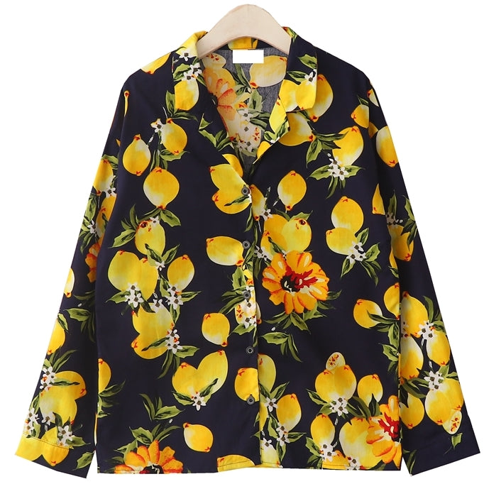 Lemon Flower Button Up Shirt (2 Colors)