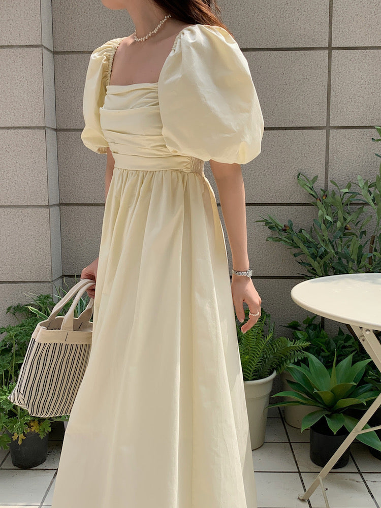 Strapless Chiffon Maxi Dress with Puff Sleeve Blouson Overlay Dessy  Collection 3098| Fashionably Yours Bridal and Formal Wear