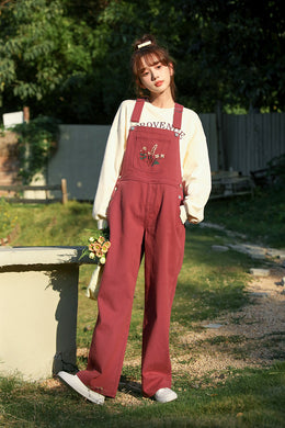 Spring Wildflower Print Overalls