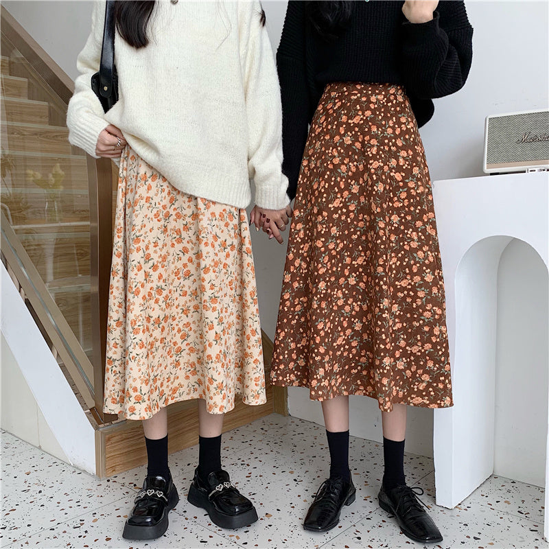 Fall Florals Midi Skirt (3 Colors)