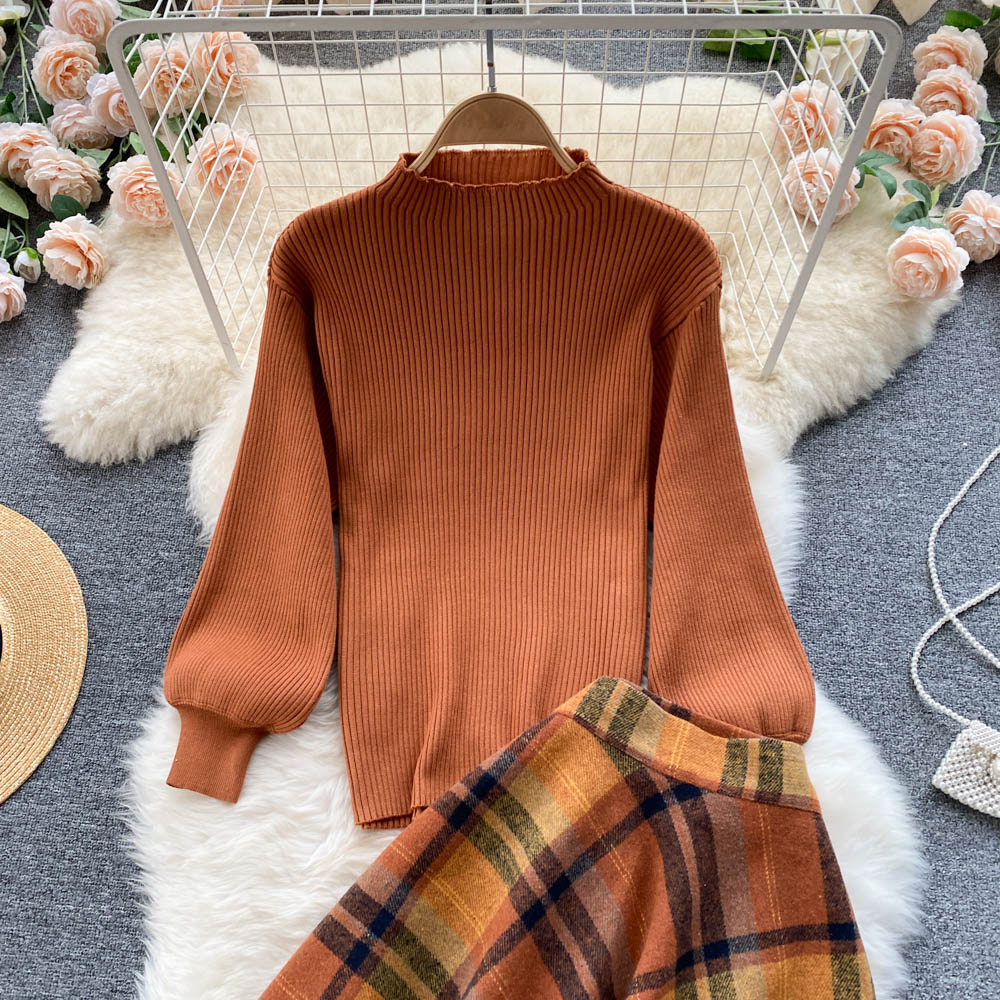 Pumpkin Spice Sweater & Skirt Set (Orange)