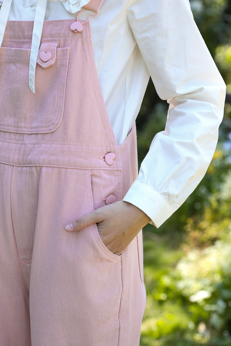 Sweet Heart Overalls (Pink)