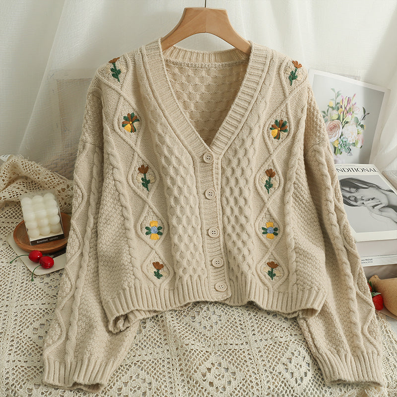 Fall Florals Embroidered Cardigan (3 Colors)